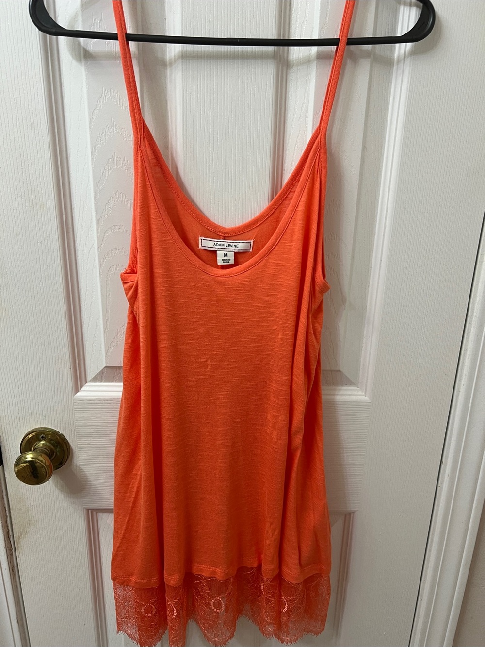 Adam Levine Coral Orange Tank Top with Scoop Neck (Lighting is off~peach/orange